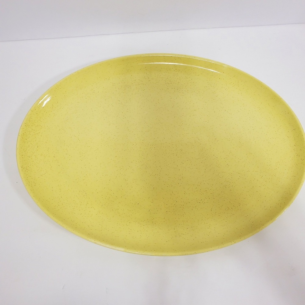 Taylor‎ Smith Taylor Retro Yellow Speckled Oval Serving Platter Oven Proof